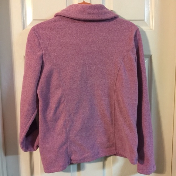 𝅺FLEECE heathered pink zip coat with pockets. - Picture 5 of 5